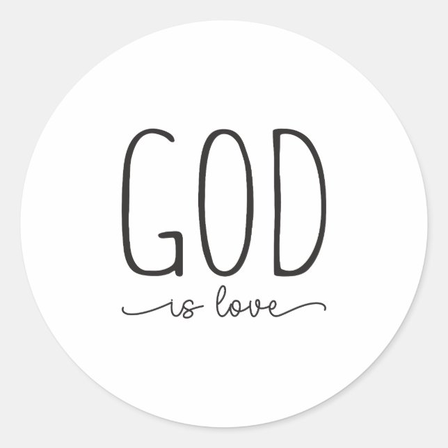 Gott ist Liebe, Bibelverse Runder Aufkleber (Vorderseite)