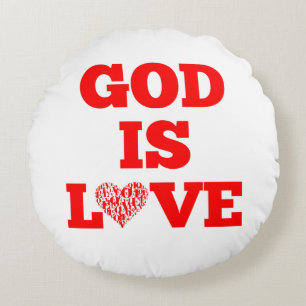 Gott ist Liebe Biodizenz Rundes Kissen