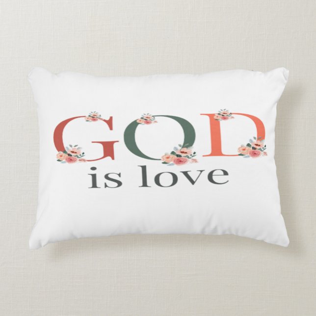 Gott ist Liebe Bloral Akzent Pillow Dekokissen (Vorderseite)