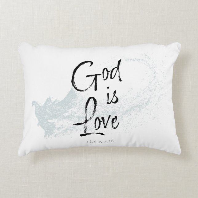 Gott ist Liebe Dekokissen (Vorderseite)