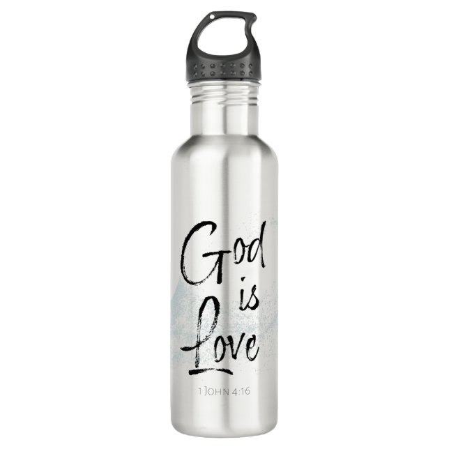 Gott ist Liebe Edelstahlflasche (Vorderseite)