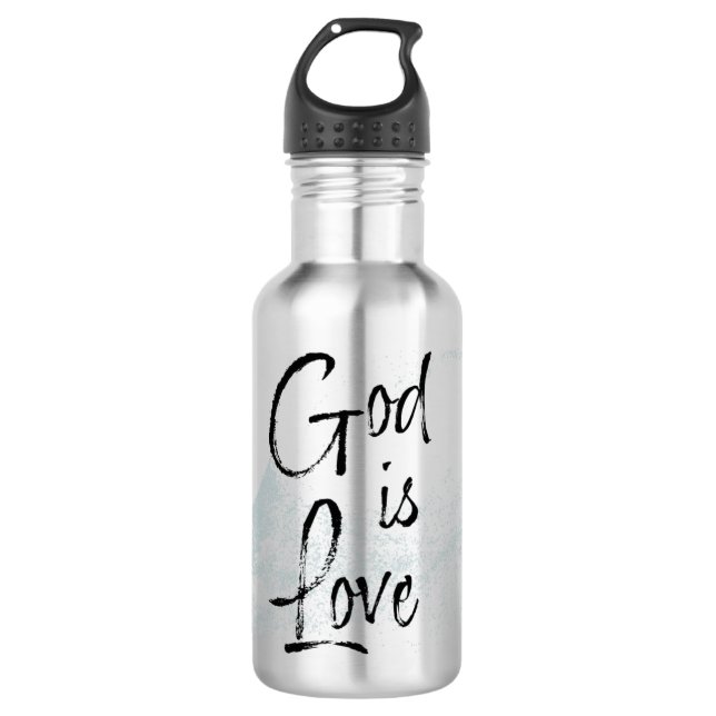 Gott ist Liebe Edelstahlflasche (Vorderseite)