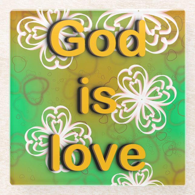 Gott ist Liebe Glasuntersetzer (Vorderseite)