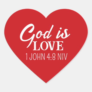 Gott ist Liebe Heilige Bibel Verse Christlicher Gl Herz-Aufkleber