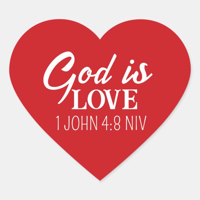 Gott ist Liebe Heilige Bibel Verse Christlicher Gl Herz-Aufkleber (Vorderseite)