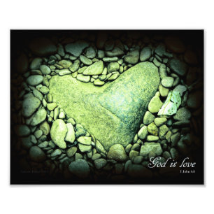 Gott ist Liebe Herz Rock 8 x 10 Fotodruck