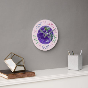 Gott ist Liebe ist Leben Runde Wanduhr