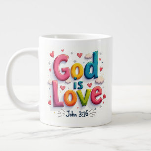 Gott ist Liebe Jumbo-Tasse