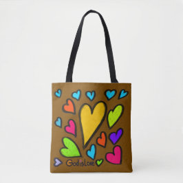 Gott ist Liebe mit Hearts Brown Tasche