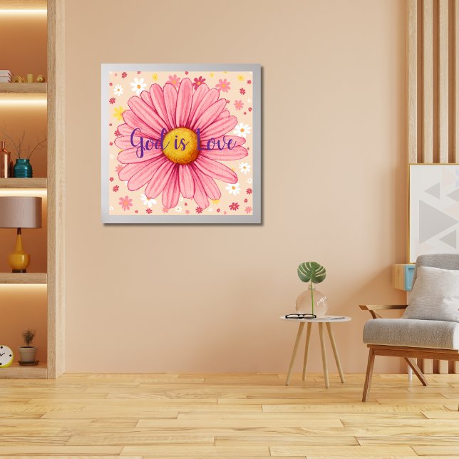 Gott ist Liebe Pink Spirituelles Biokosum Poster (Von Creator hochgeladen)