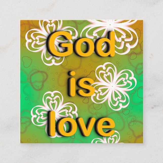 Gott ist Liebe Quadratische Visitenkarte (Vorderseite)