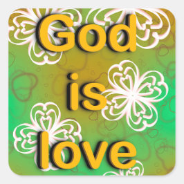 Gott ist Liebe Quadratischer Aufkleber