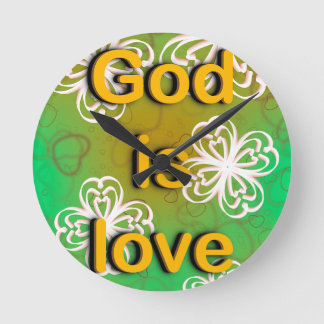 Gott ist Liebe Runde Wanduhr