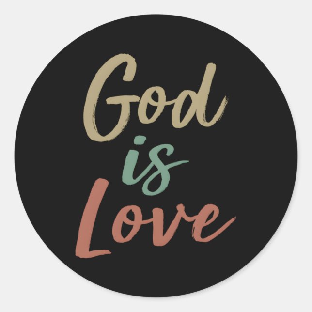 Gott ist Liebe Runder Aufkleber (Vorderseite)