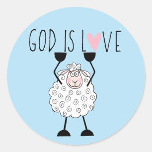 „Gott ist Liebe“ Runder Aufkleber