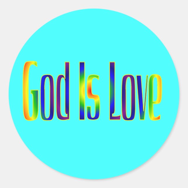 Gott ist Liebe Runder Aufkleber (Vorderseite)