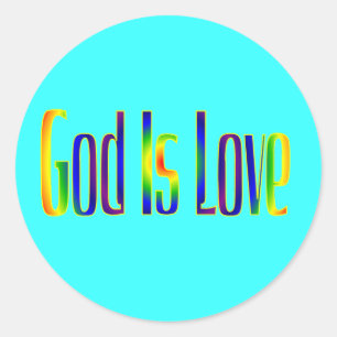 Gott ist Liebe Runder Aufkleber