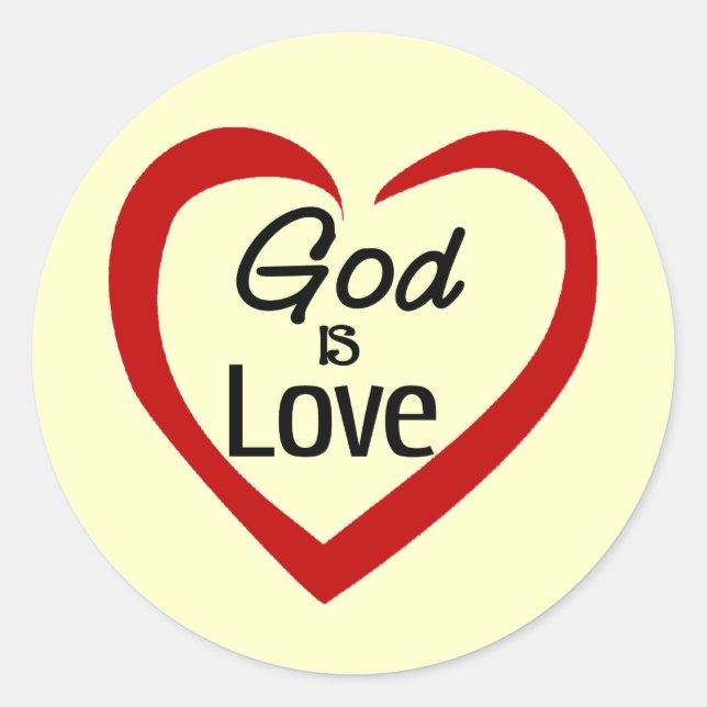 Gott ist Liebe Runder Aufkleber (Vorderseite)