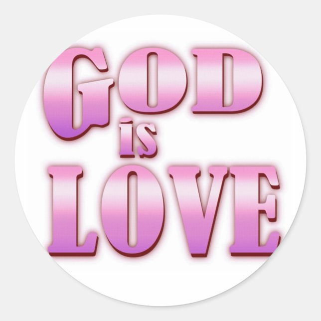 Gott ist Liebe Runder Aufkleber (Vorderseite)