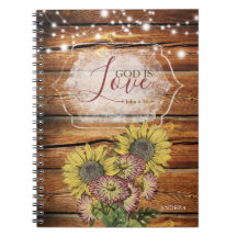 Gott ist Liebe Rustikale Sonnenblume Personalisier