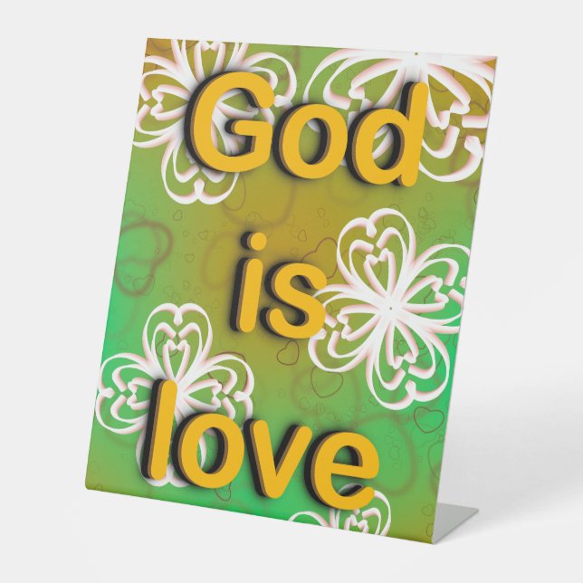 Gott ist Liebe Sockelschild (Vorderseite)