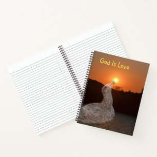 Gott ist Liebe Sonnenuntergang Notizbuch
