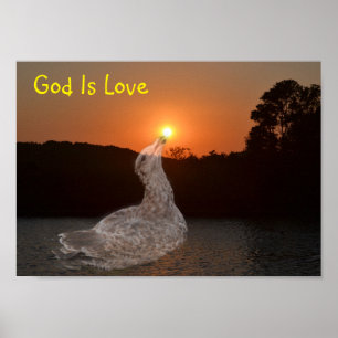 Gott ist Liebe Sonnenuntergang Poster
