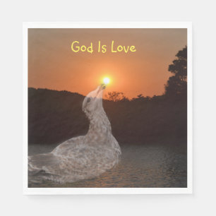 Gott ist Liebe Sonnenuntergang Serviette