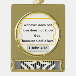 Gott ist Liebe Star Elegante Weihnachten Banner-Ornament Gold