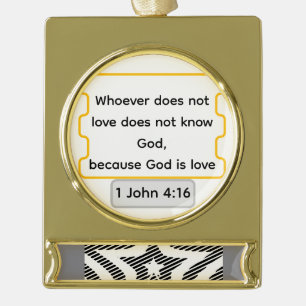 Gott ist Liebe Star Elegante Weihnachten Banner-Ornament Gold
