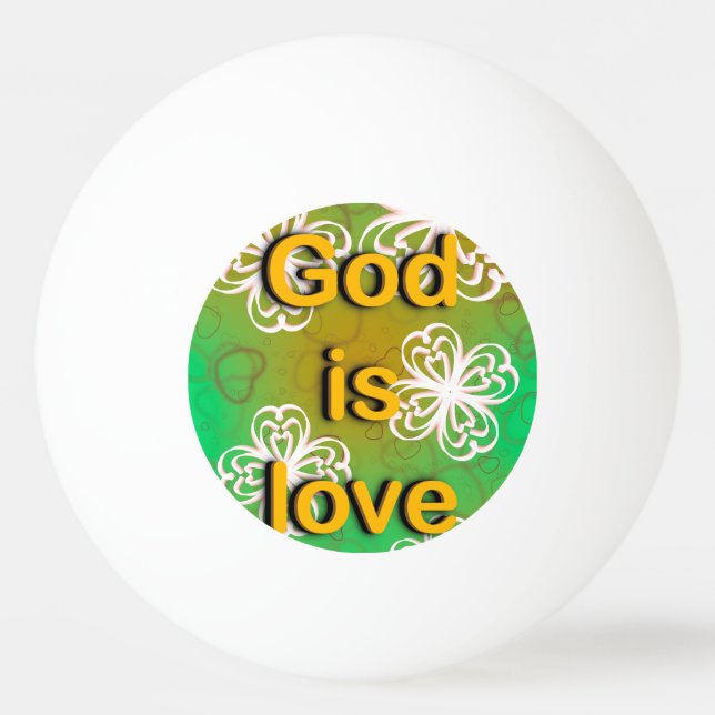 Gott ist Liebe Tischtennisball (Vorderseite)