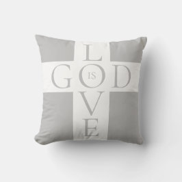 Gott ist Liebe Zitat Christlich Grau und Weiß Kissen