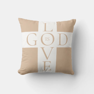 Gott ist Liebe Zitat Christlich Tan und Weiß Kissen