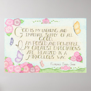 Gott ist mein Angebot - Florence Scovel Shinn Post Poster