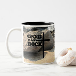 Gott ist mein Fels Bibelvers Schwarzes Kreuz Chris Zweifarbige Tasse