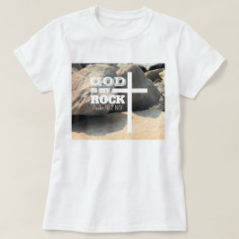 Gott ist mein Fels Bibelvers Weißes Kreuz Christli T-Shirt