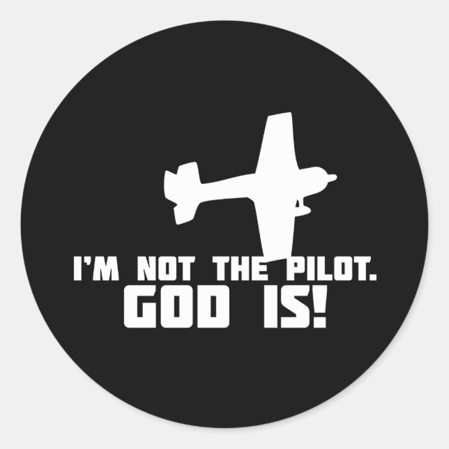 Gott ist mein Pilot Runder Aufkleber (Vorderseite)