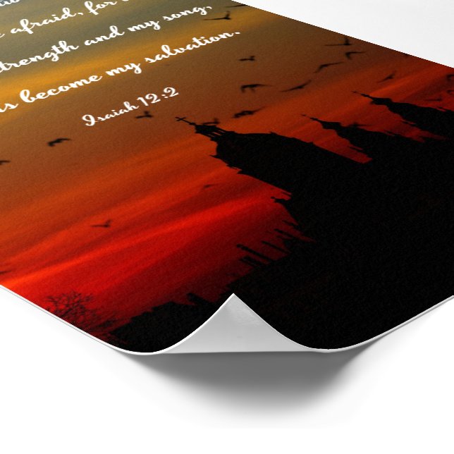 Gott ist meine Errettung Isaiah Poster - Bibelvers (Ecke)