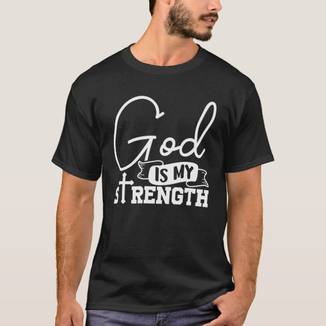 Gott ist meine Kraft Bibel Verse Psalm 287 2 T-Shirt (Vorderseite)