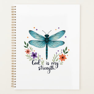 Gott ist meine Stärke Floral Libelle Christliches  Planer