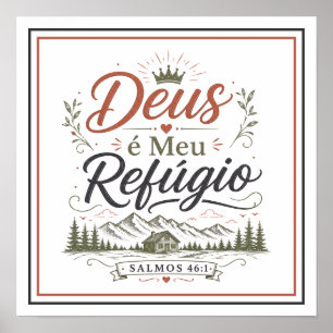Gott ist meine Zuflucht Christlicher Motivationssp Poster