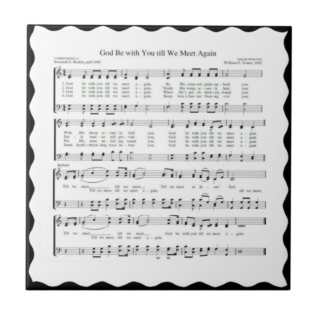 GOTT IST MIT IHNEN, BIS WIR AGAIN-TILE TREFFEN FLIESE (Vorderseite)