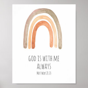 Gott ist mit mir immer Bibel Verse Poster