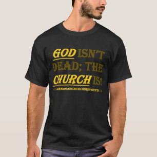 GOTT IST NICHT in Mandarine Gelb/Sepia auf Shirt