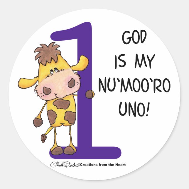 Gott ist Nu'moo'ro Uno! Runder Aufkleber (Vorderseite)