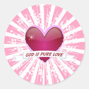Gott ist reine Liebe Runder Aufkleber