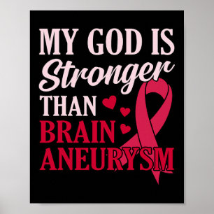 Gott ist stärker als Hirnaneurysma Awareness Mont Poster
