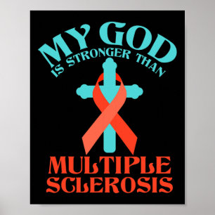 Gott ist stärker als MS Multiple Sklerose Awarene Poster