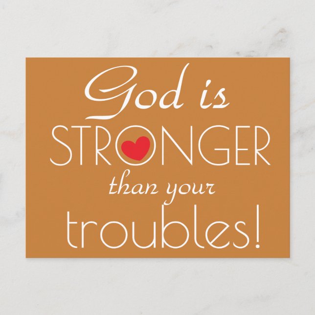 Gott ist STRONGER als deine Probleme Inspiration Postkarte (Vorderseite)