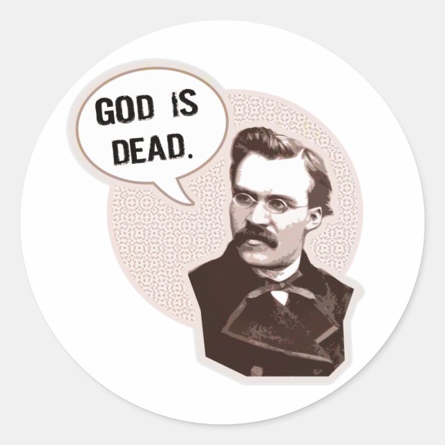 Gott ist tot (Nietzsche) Runder Aufkleber (Vorderseite)